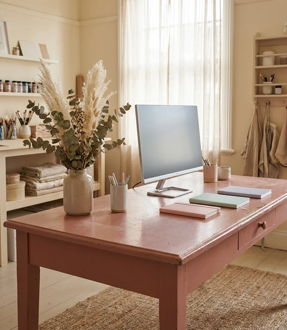 Pink Desk Aesthetic for Creative Spaces 1