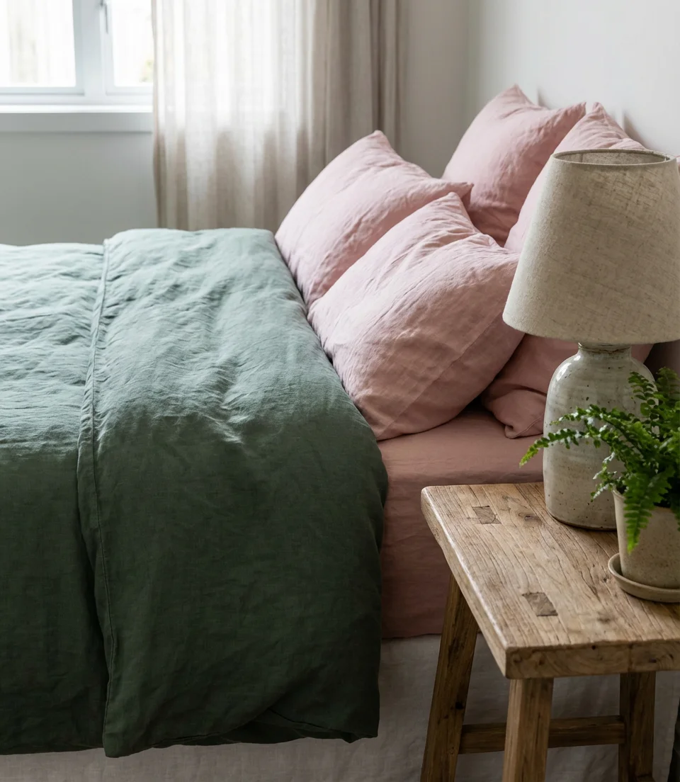 Pink and Sage Green Nature-Inspired Room 2