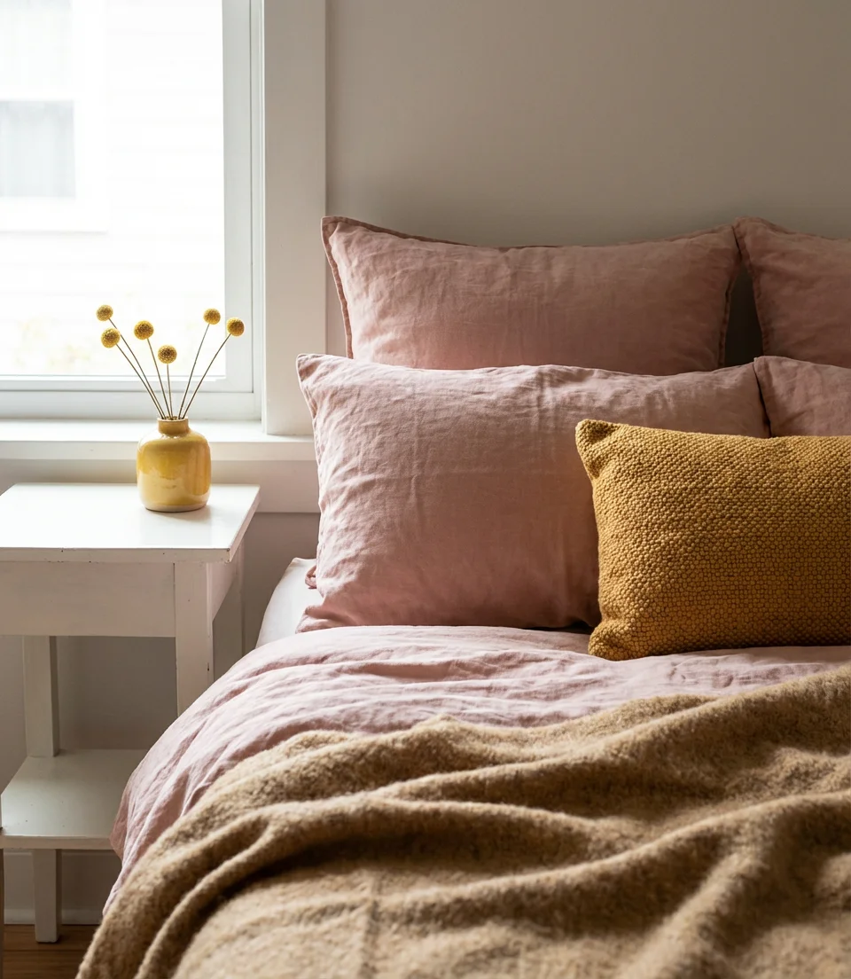 Pink and Yellow Cheerful Sunny Bedroom 2