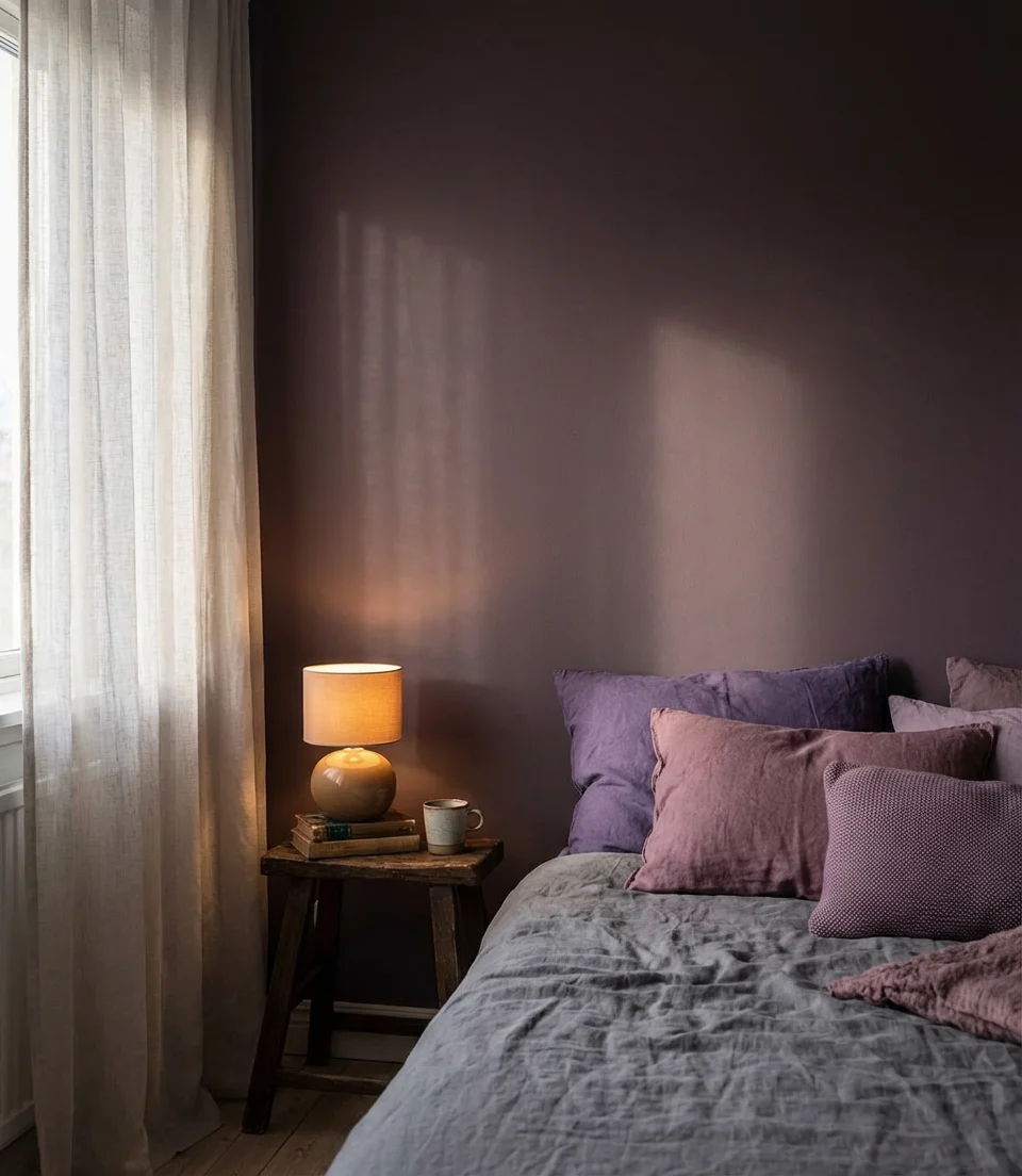 Purple and Grey Bedroom for a Moody Retreat 2