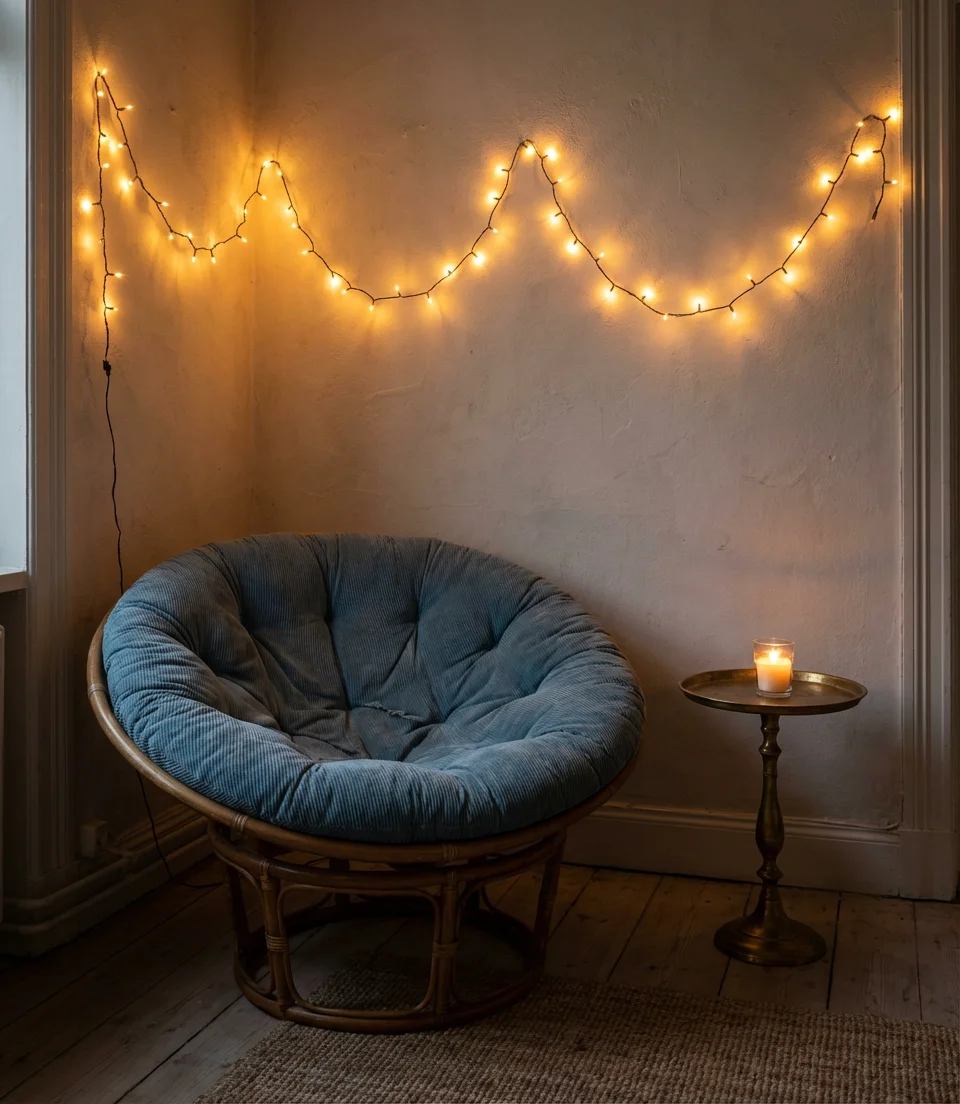 Reading Nook Aesthetic with Fairy Lights 2