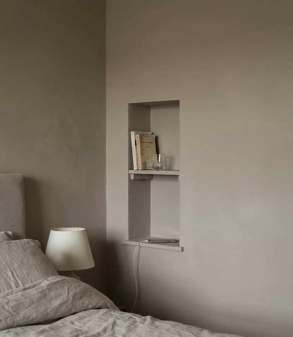 Recessed Wall Niche for Books and Bedside Items 1
