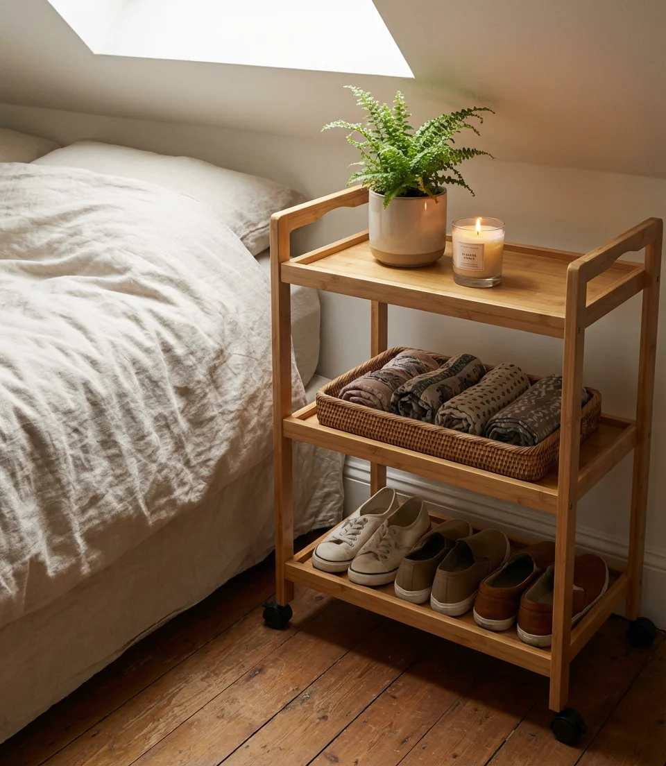 Rolling Cart and Trolley Storage Beside the Wardrobe 2