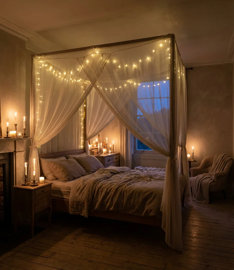 Romantic Lighting With Canopy and Fairy Lights 1