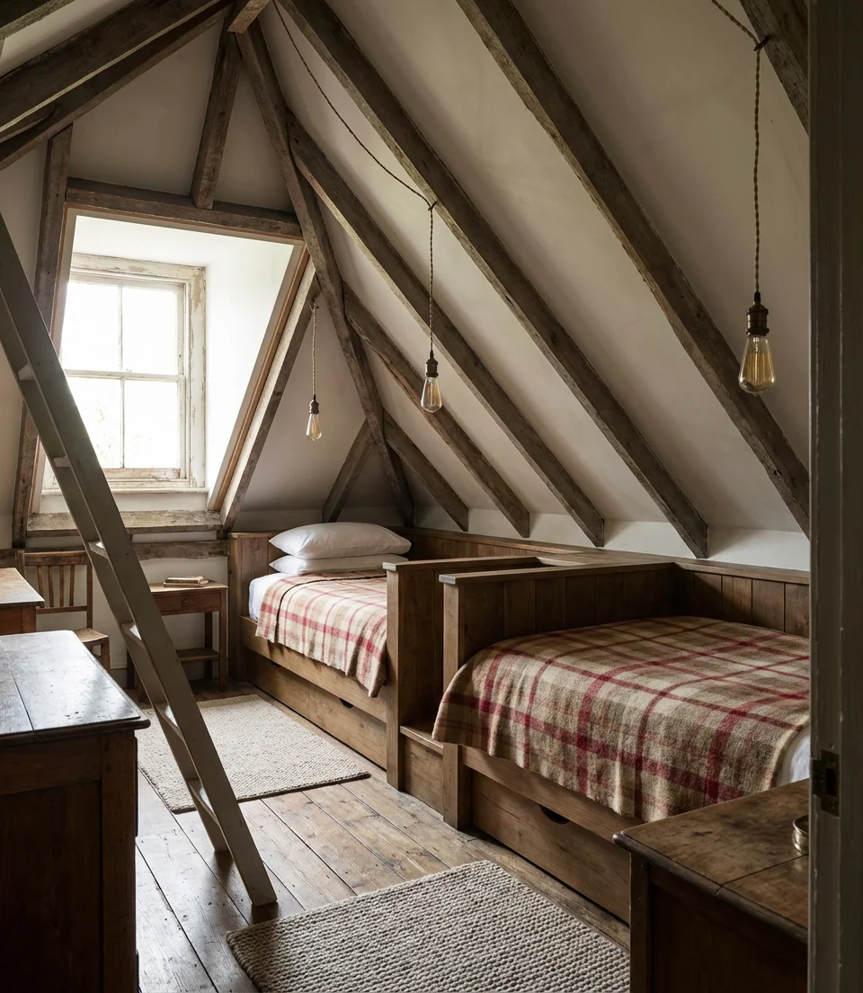 Rustic Attic Twin Bedroom 1