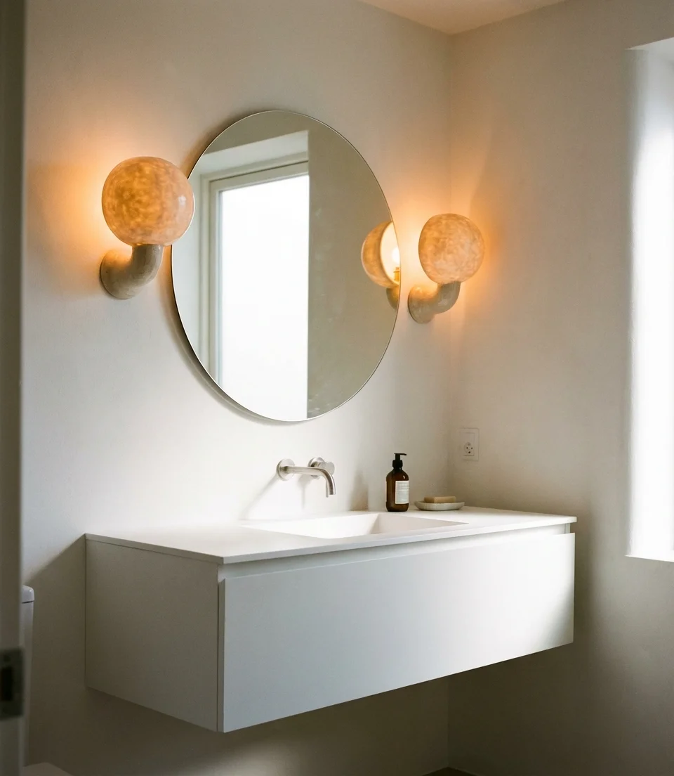 Sconce Lighting Feature Powder Room 1