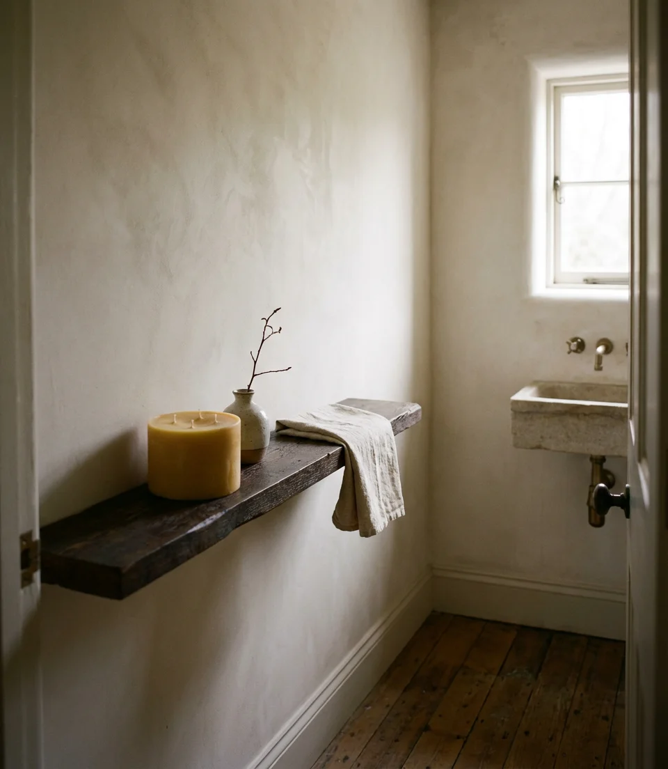 Shelf Decor Ideas for a Modern Half Bath 2