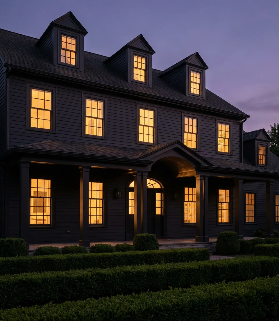 Sherwin-Williams Caviar on a Traditional Colonial 2