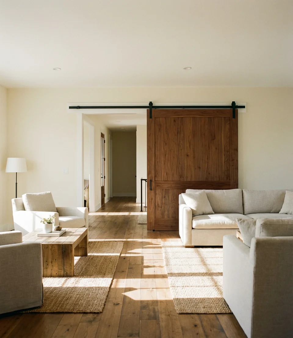 Sliding Barn Door as a Living Room Divider 1