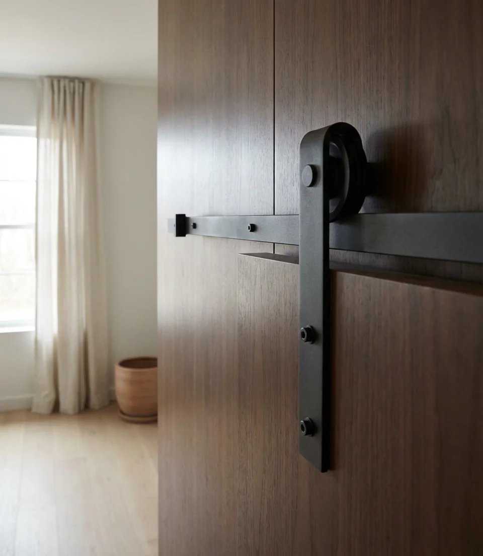 Sliding Barn Door as a Living Room Divider 2