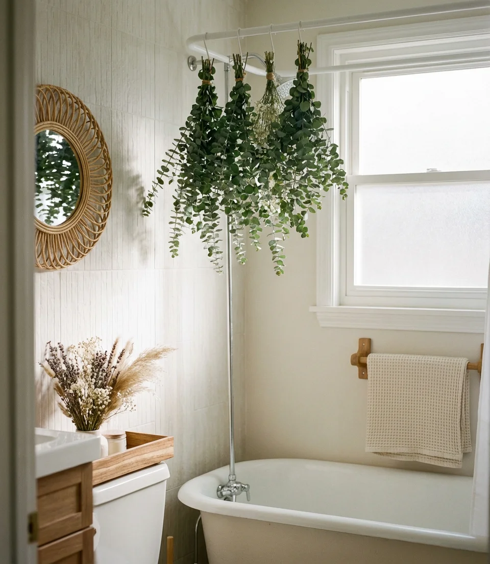Soft Aesthetic Bathroom with Dried Florals 2