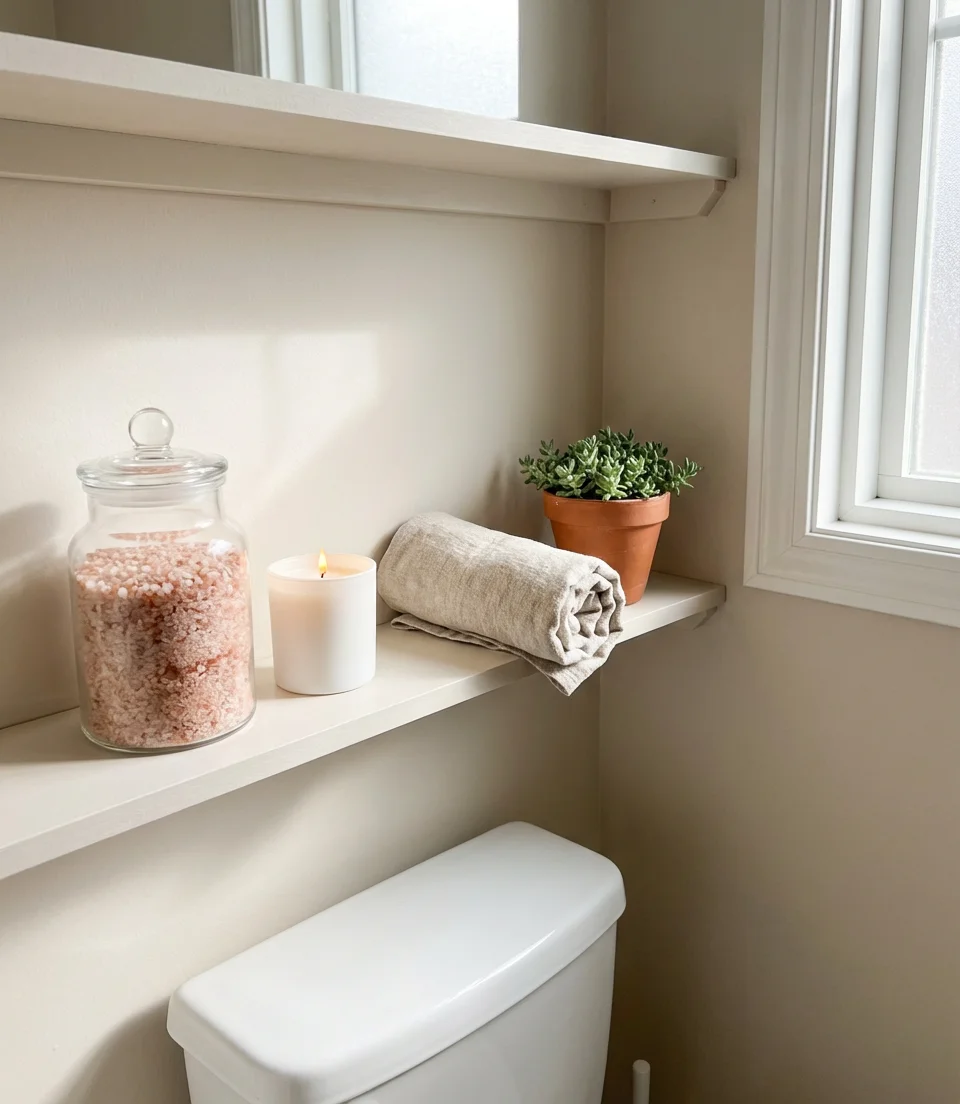 Spa Inspired Above Toilet Shelf for a Luxurious Daily Routine 1
