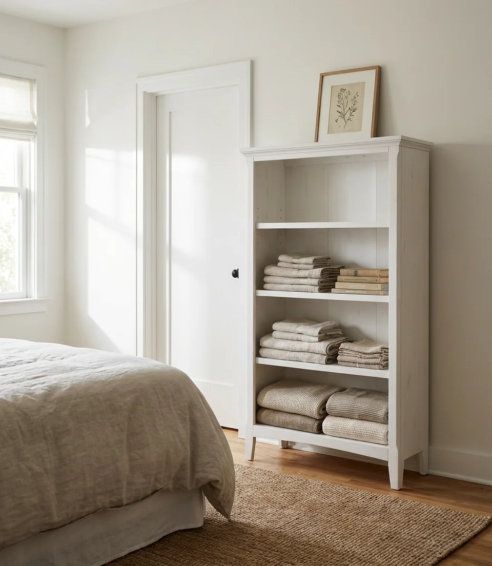 Tall Narrow Bookcase Tower for Slim Wall Gaps 2