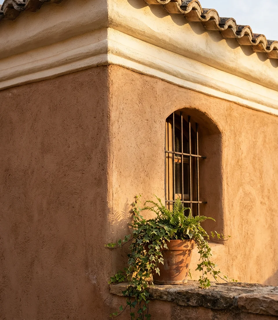 Terracotta and Cream on a Stucco Exterior 2