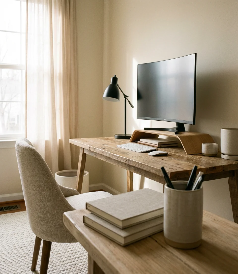 The Warm Neutral Desk Setup 1