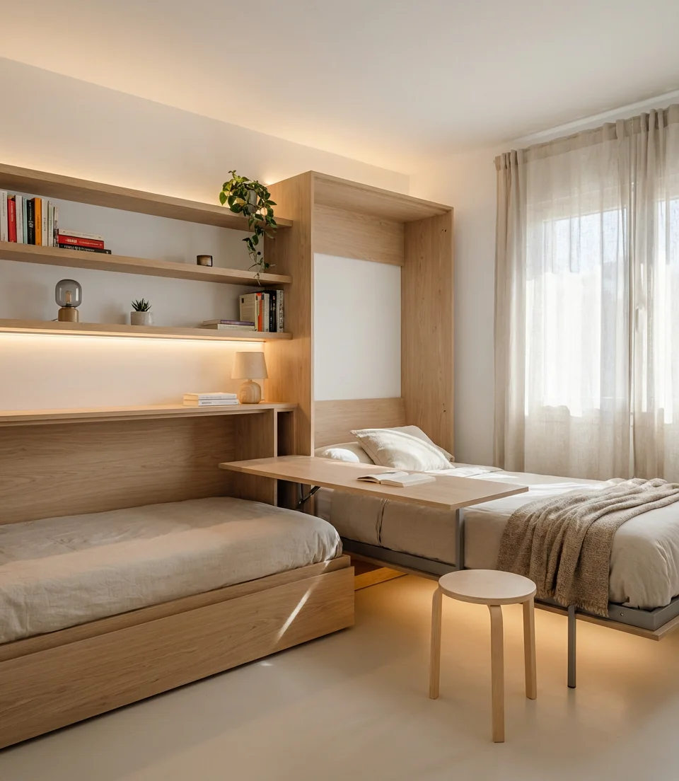 Tiny Twin Room Maximum Storage 2