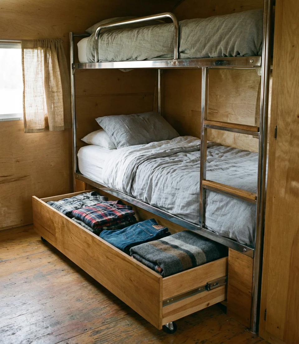 Trailer-Style Bunk Beds with Compact Footprints 2