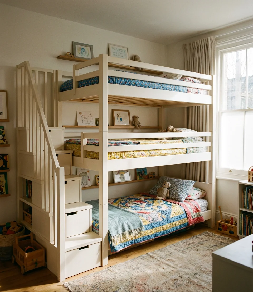 Triple Bunk Beds for Shared Kids Rooms 1