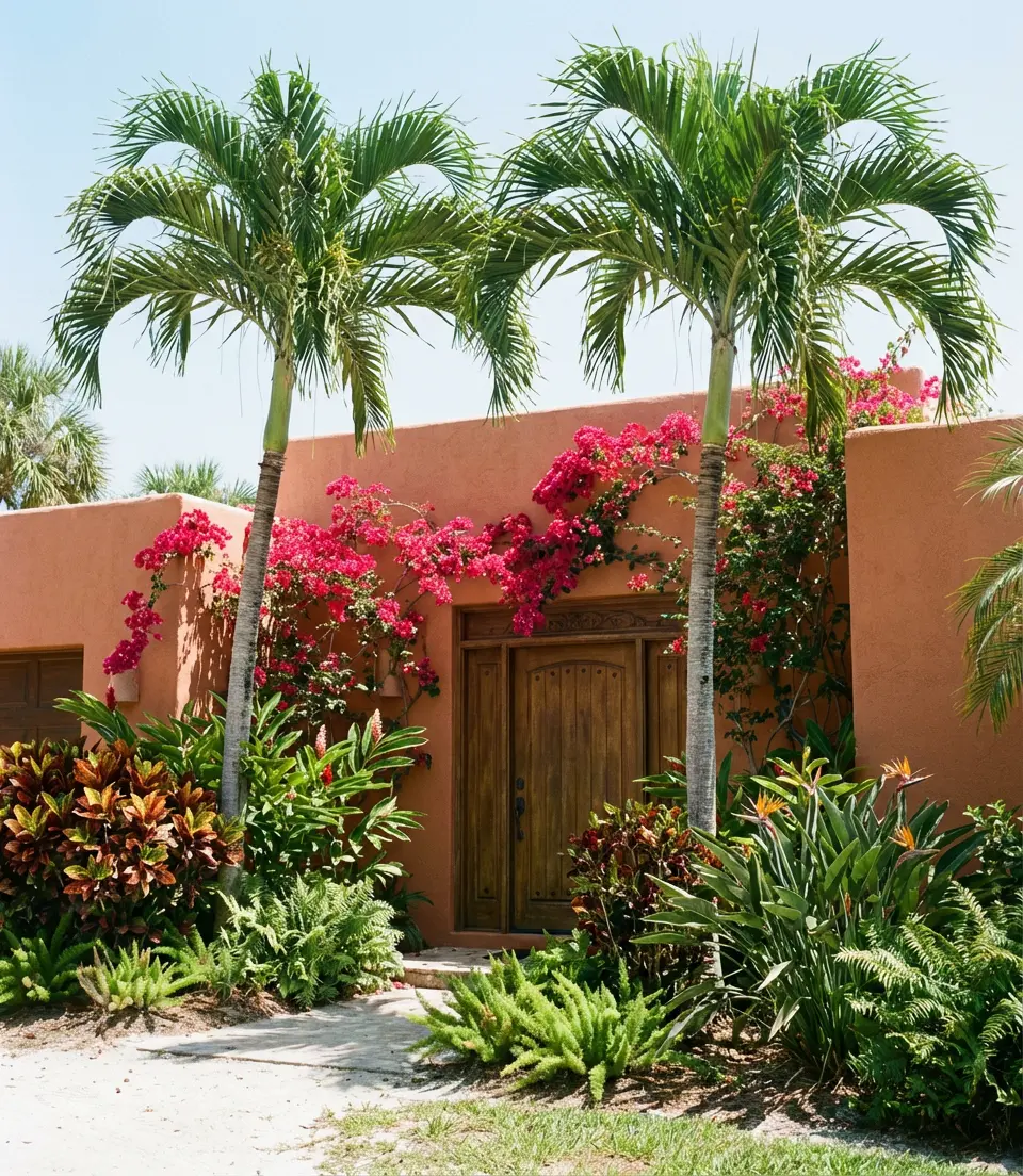 Tropical Beach House with Palm Accents 1