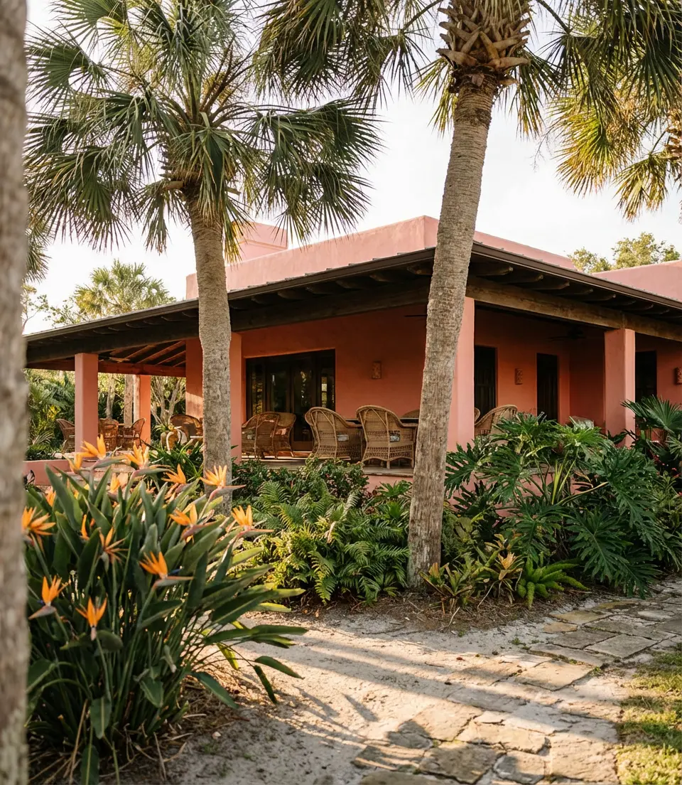 Tropical Beach House with Palm Accents 2