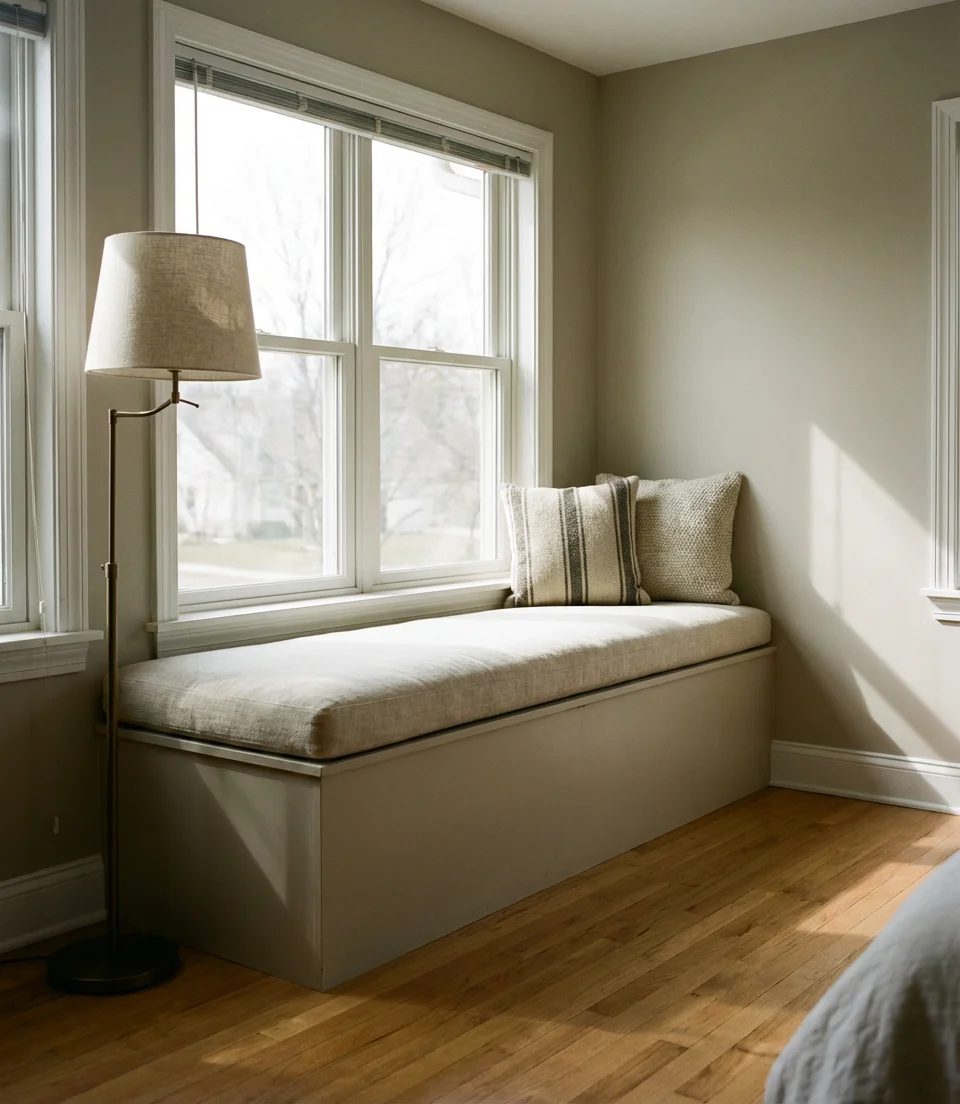 Under-Window Storage Bench with Lift Lid 2