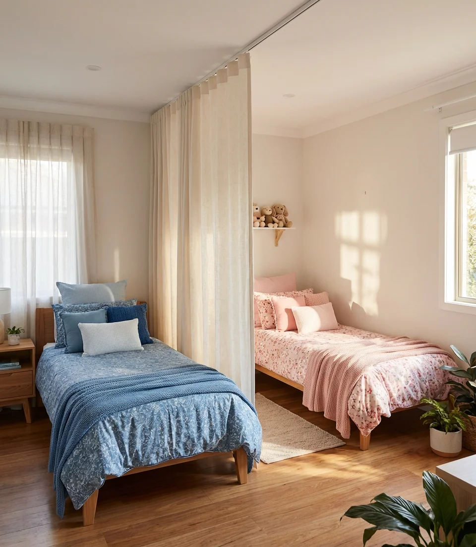 Using a Curtain as a Room Divider 1