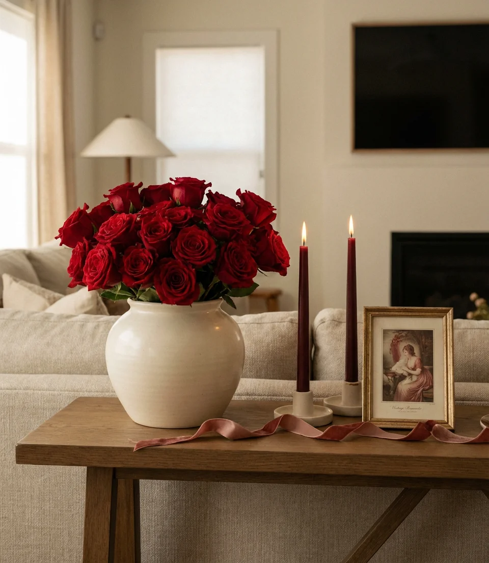 Valentine's Day Console Styling with Romance 1