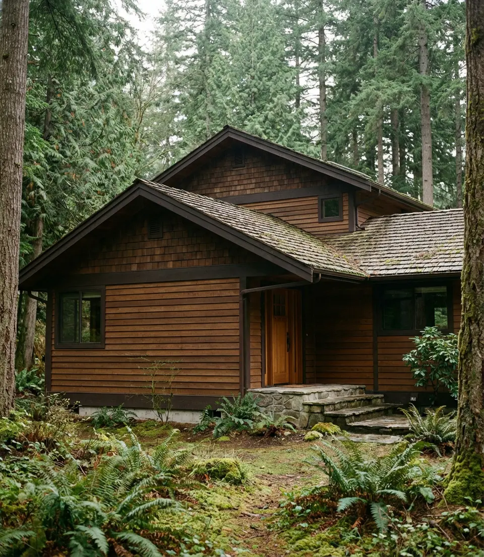 Warm Brown With a Brown Roof for a Cohesive Natural Look 1