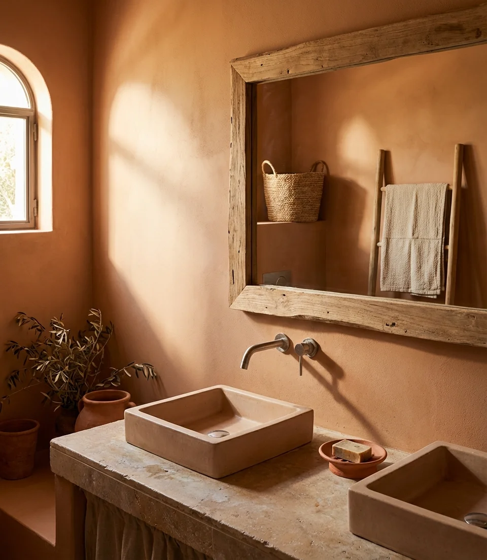 Warm Terracotta Powder Room 1