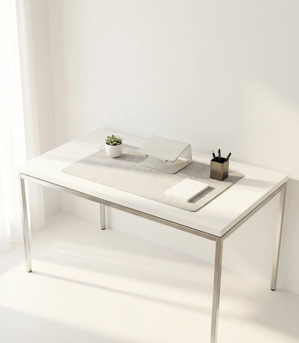 White Desk Setup With Clean Lines 1