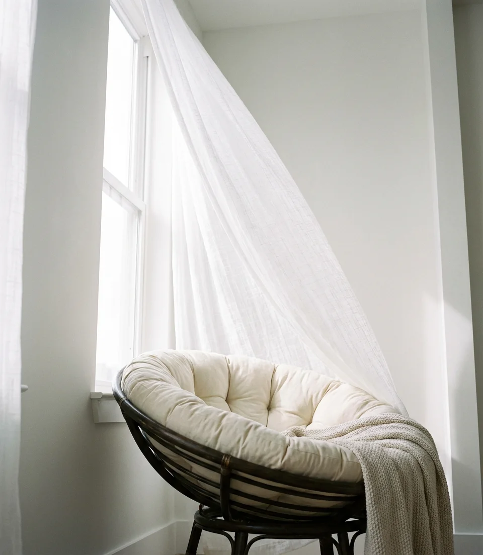 White Minimalist Living Room Look 2