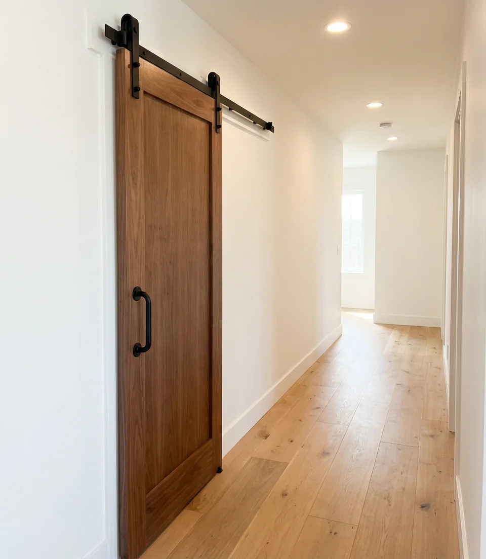 Wood Barn Door with Industrial Black Hardware 1