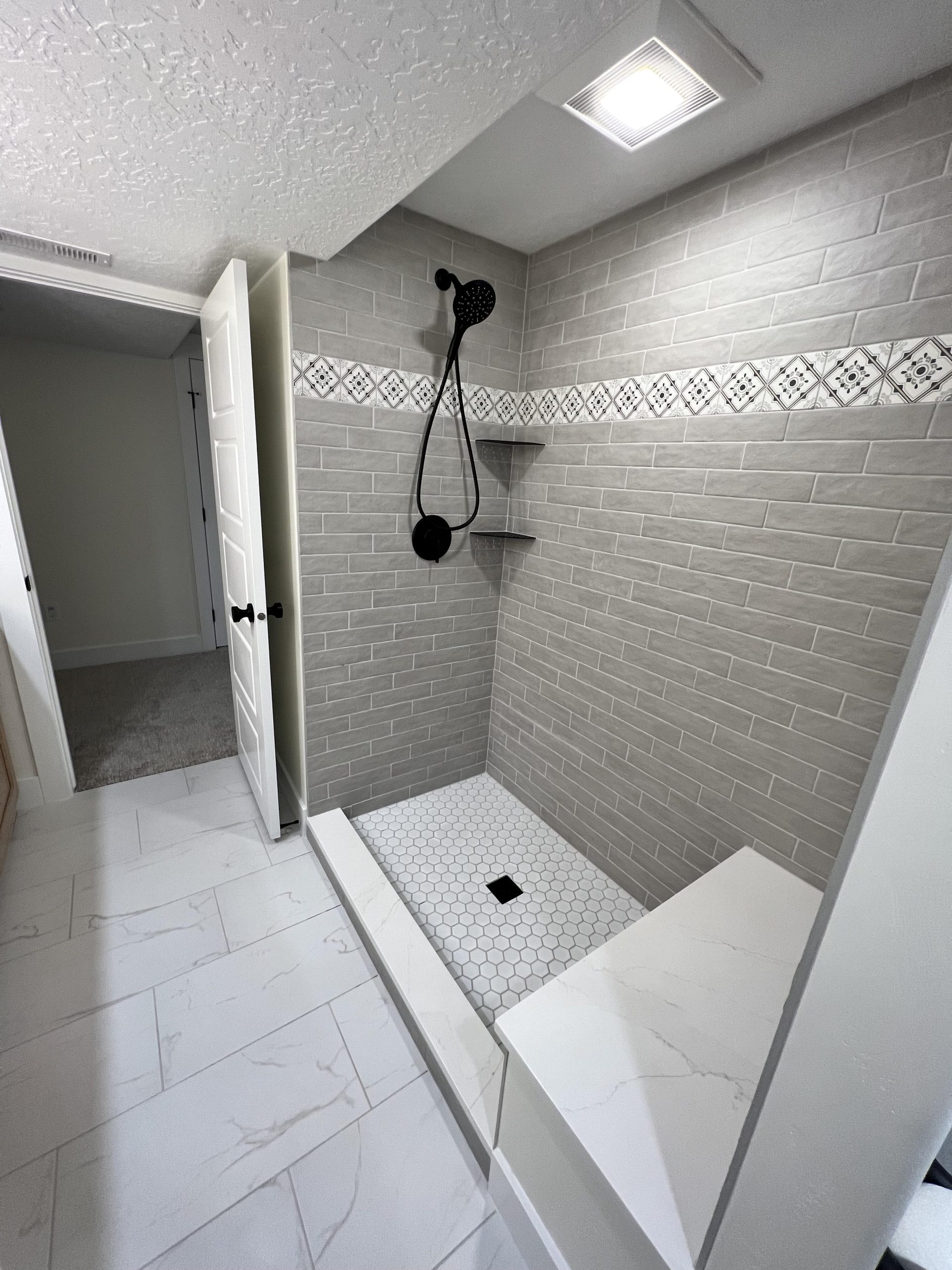 Basement Bathroom during basement finish : r/Tile