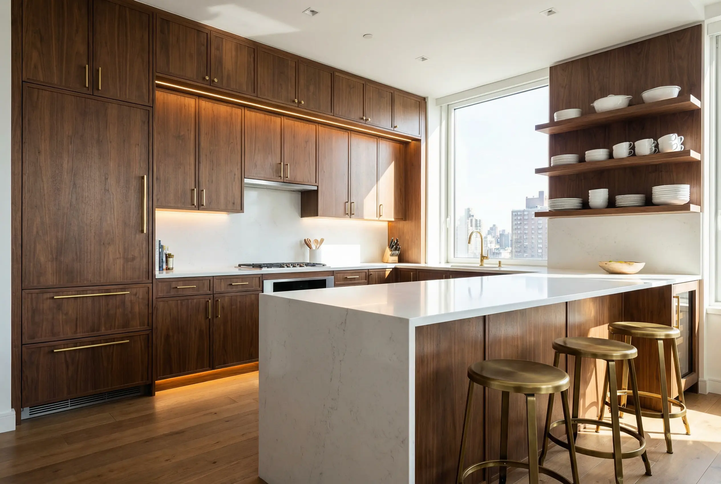 Dark Wood Comeback: Rich Walnut and Oak Transform Modern Manhattan Interiors in 2026
