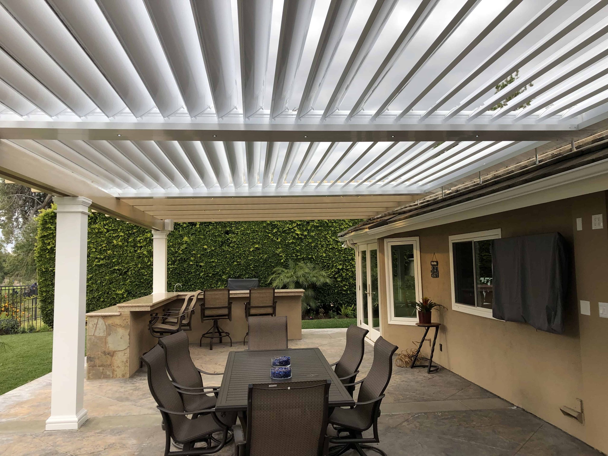 Equinox Louvered Roof System Versus Vergola opening roof System - Alumawood Factory Direct Patio Covers