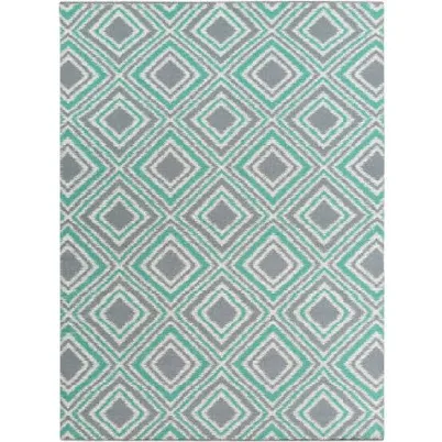 Holyoke Modern Ivory/Emerald Area Rug