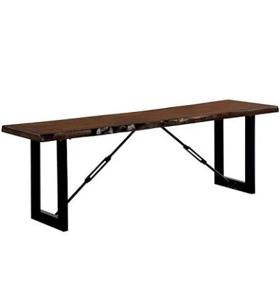 Benzara Rectangle Metal Frame Bench w...
