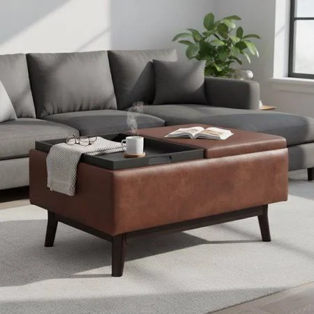 Simpli Home Owen Tray Top Storage Ott...