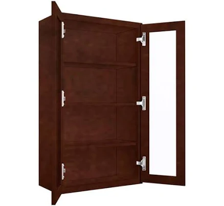 Wall Mullion Glass Door Cabinet