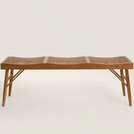Zara Home Wood and Rattan Bench