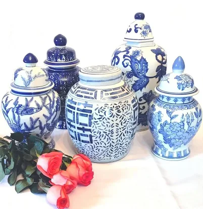 Large Blue & White Chinoiserie Ginger...
