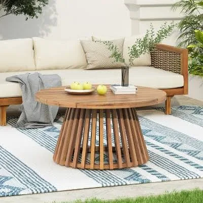 ModernLuxe Round Acacia Wood Patio Co...