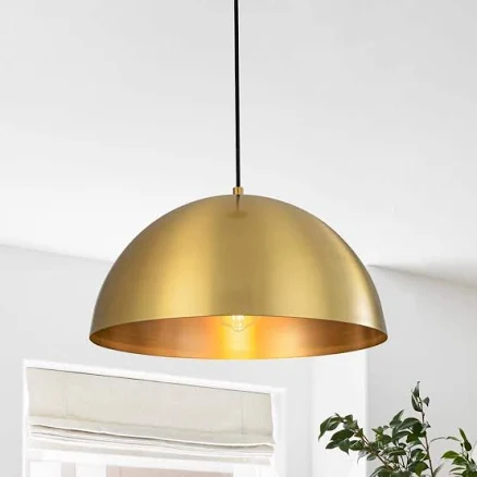 HUOKU 1-Light 15 in.W Aged Brass Vint...