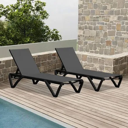 Aluminum Textilene 5-Position Outdoor...