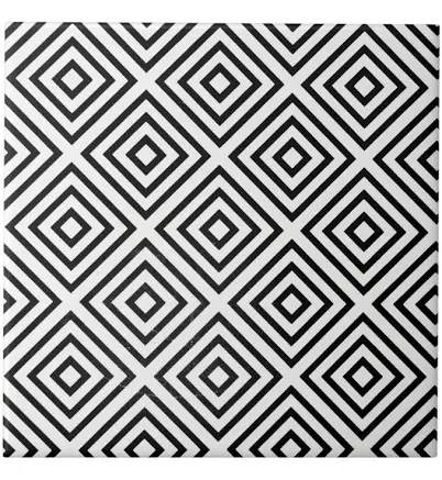 Black and White Diamond Pattern Ceram...