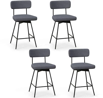 Costway 25 in. Gray Low Back Metal Sw...