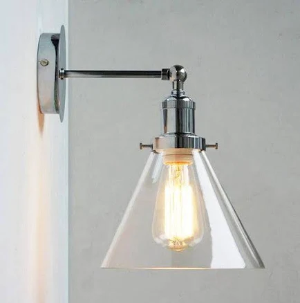 Tudo&Co Chrome Wall Light with Glass ...