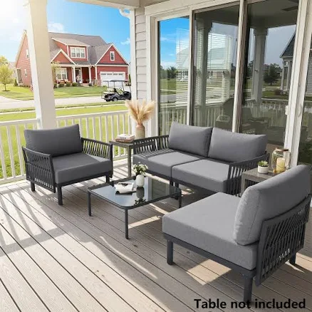 Outdoor Modular Cushioned Aluminum Se...