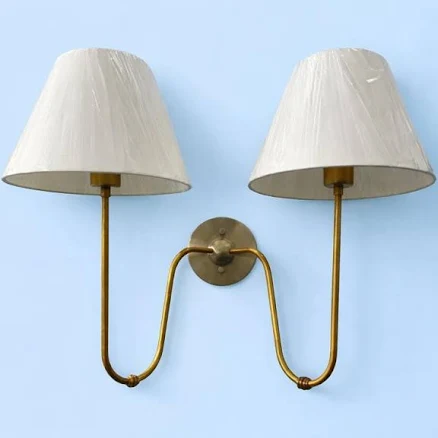Handmade Lighting Double Arm Wall Sconce