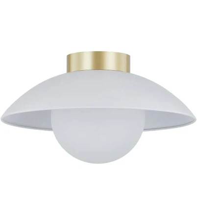 Troy One Light Flushmount in Gold/White